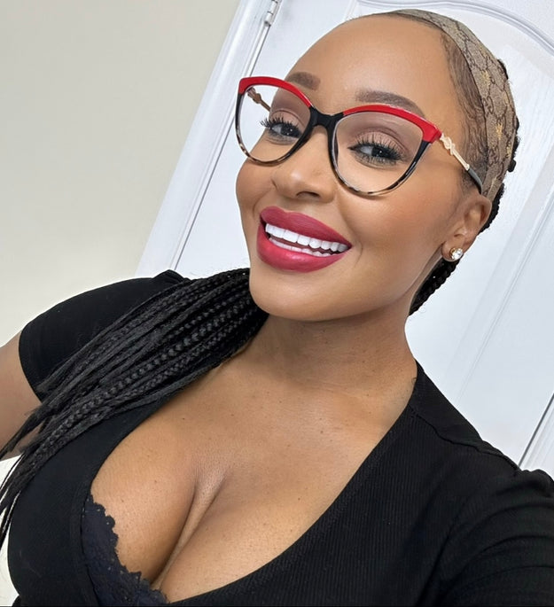 “SIERRA” Retro Eyeglass - Deep Red Leopard